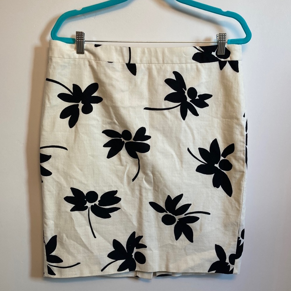 Black and white floral skirt